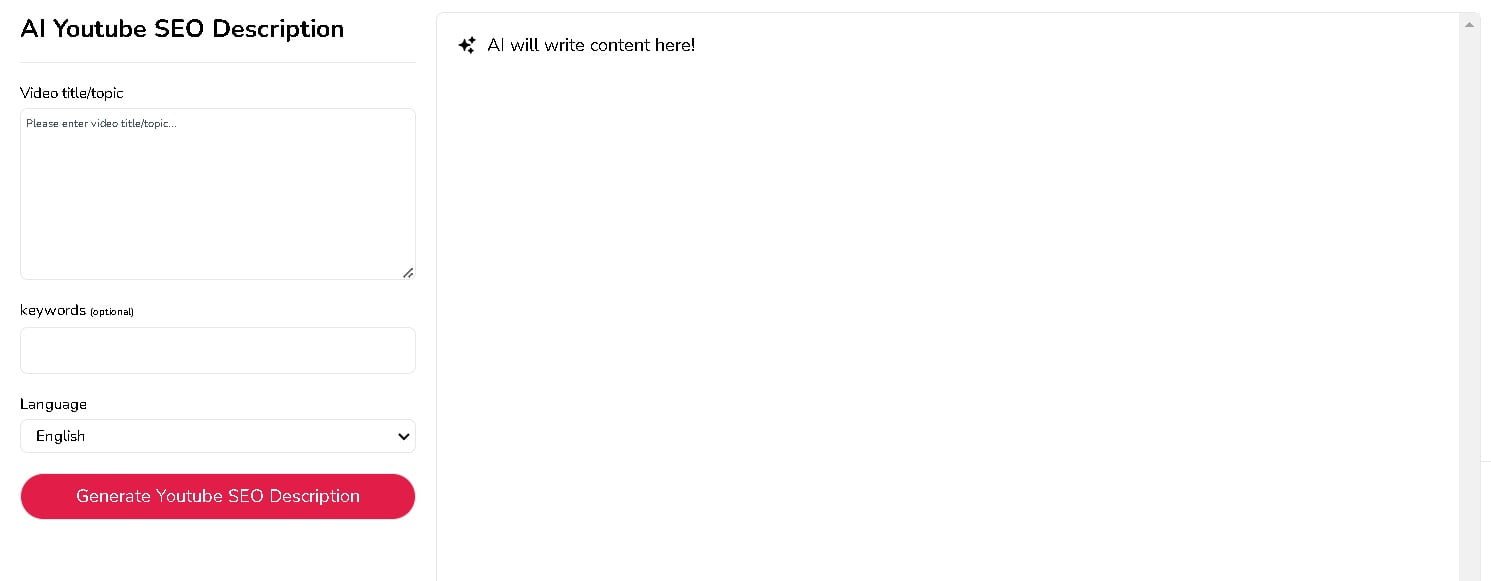 AI YouTube description generator