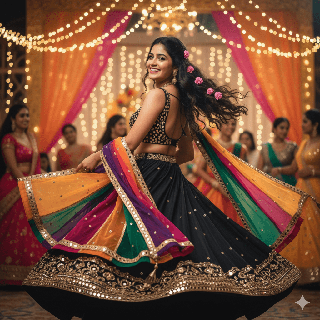 Garba Style Retro Photo Prompt 