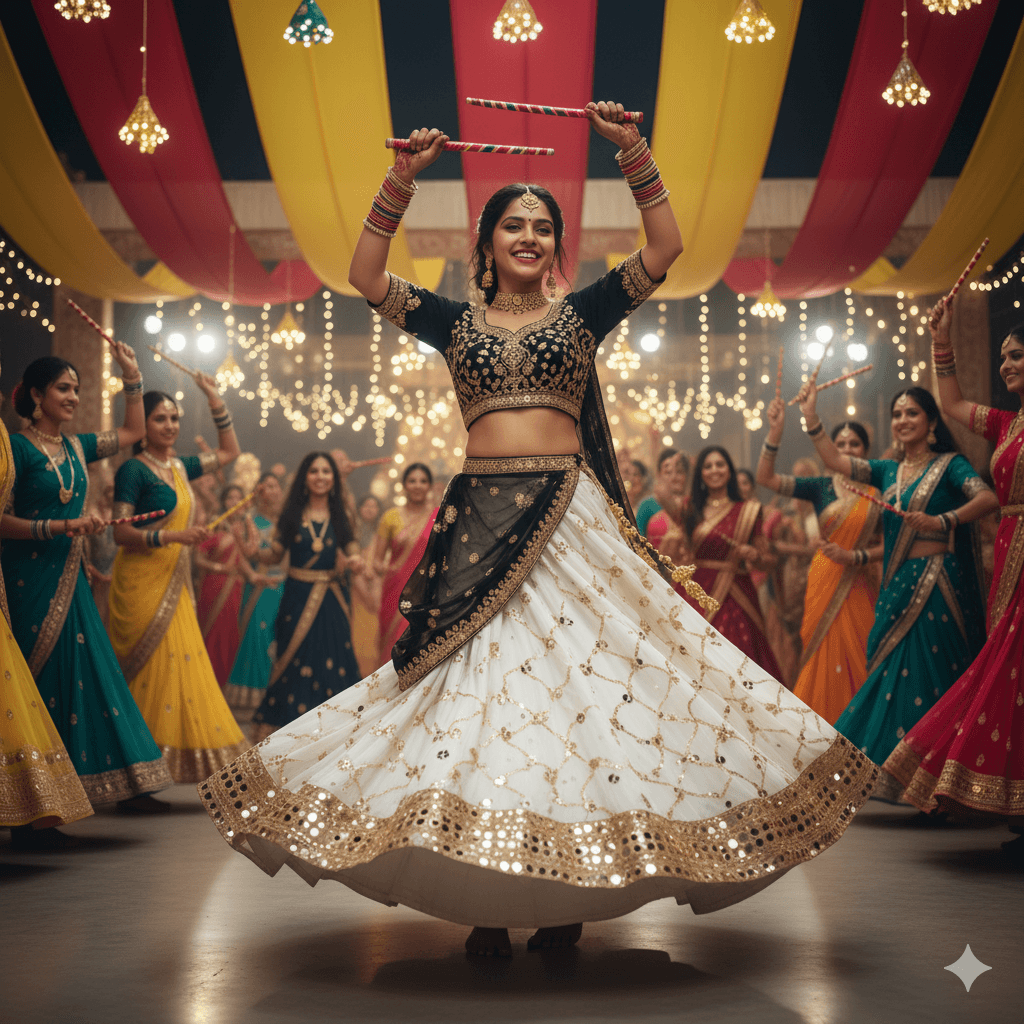 Garba Style Retro Photo Prompt 