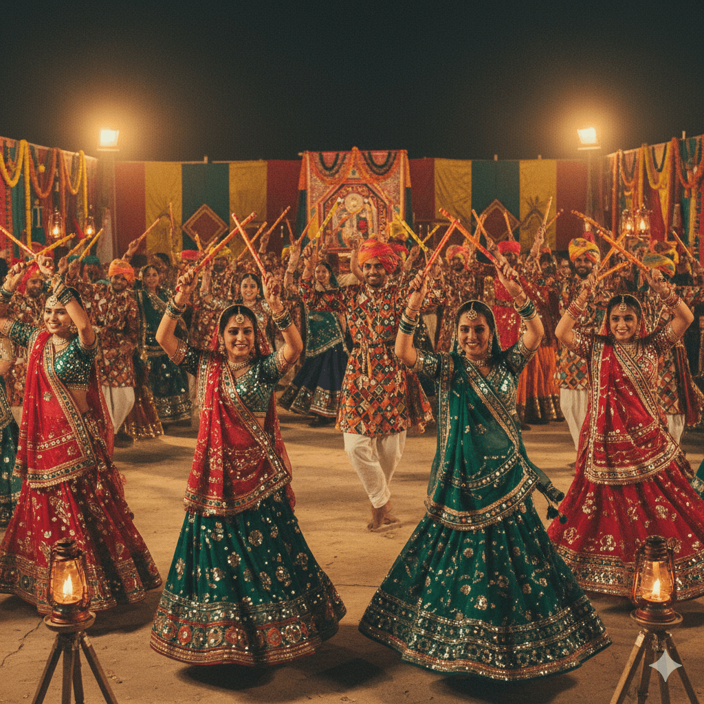 Garba Style Retro Photo Prompt 