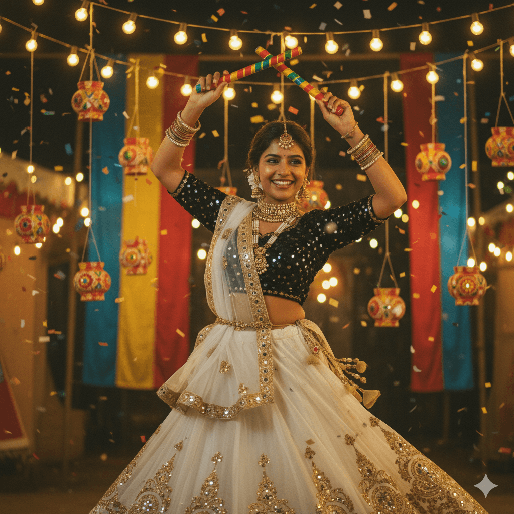 Garba Style Retro Photo Prompt 